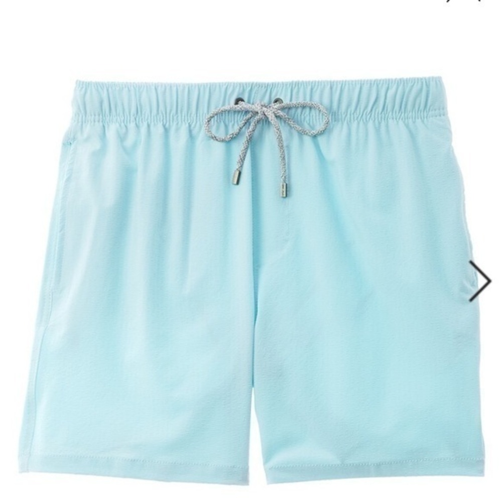 4-Way Stretch Seersucker Mint Swim Trunks